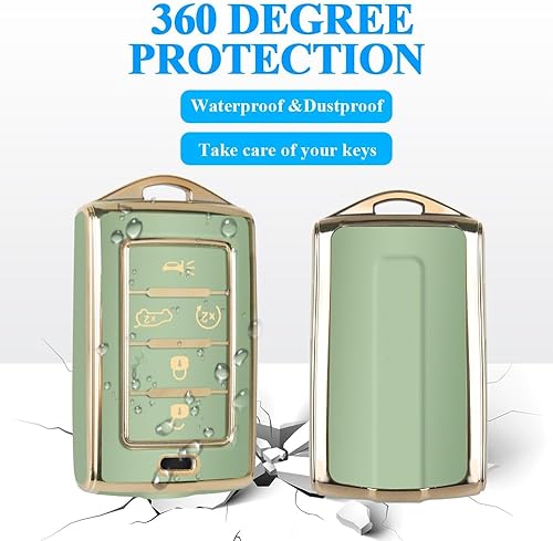 Miniatura 4 de MILD EAST Funda para llavero de Jeep con llavero, protección de 5 botones, apta para Jeep  Grand Cherokee  Wagoneer  Grand Cherokee L  2021 2022