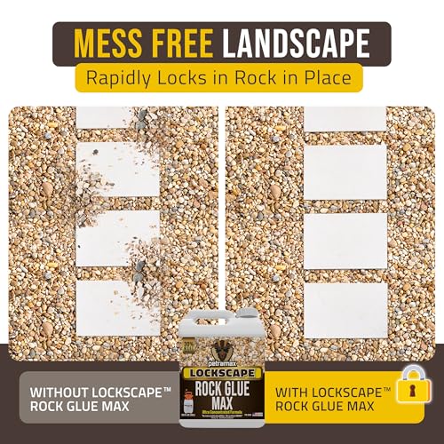 Image of Lockscape Sticky Rock Glue for Landscaping with Sprayer 1 Gallon, USA-Made