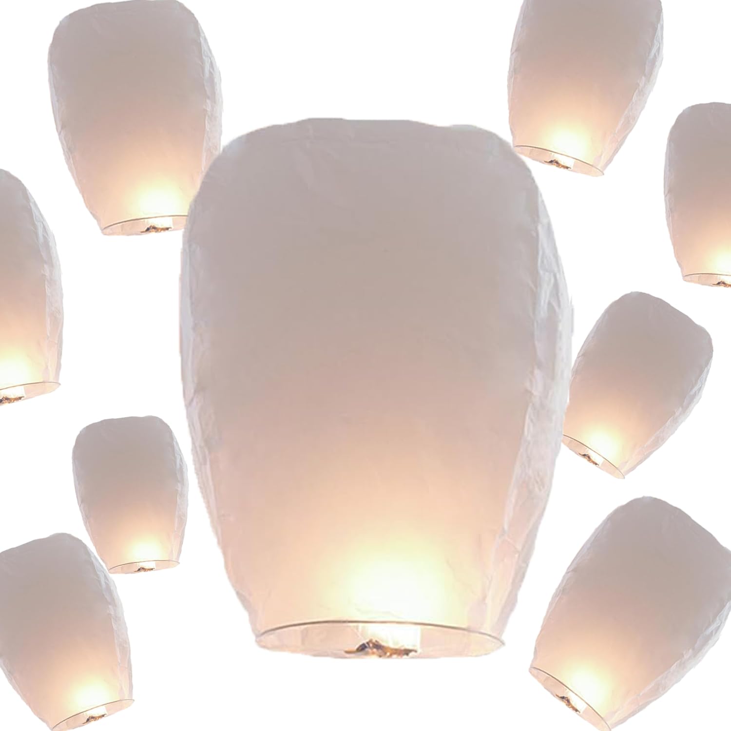 Chinese Lanterns to Release in Heaven,15Pack White Chinese Lanterns for Wedding,Birthday,Baby Shower Party,Activity from The Ancient Orient.