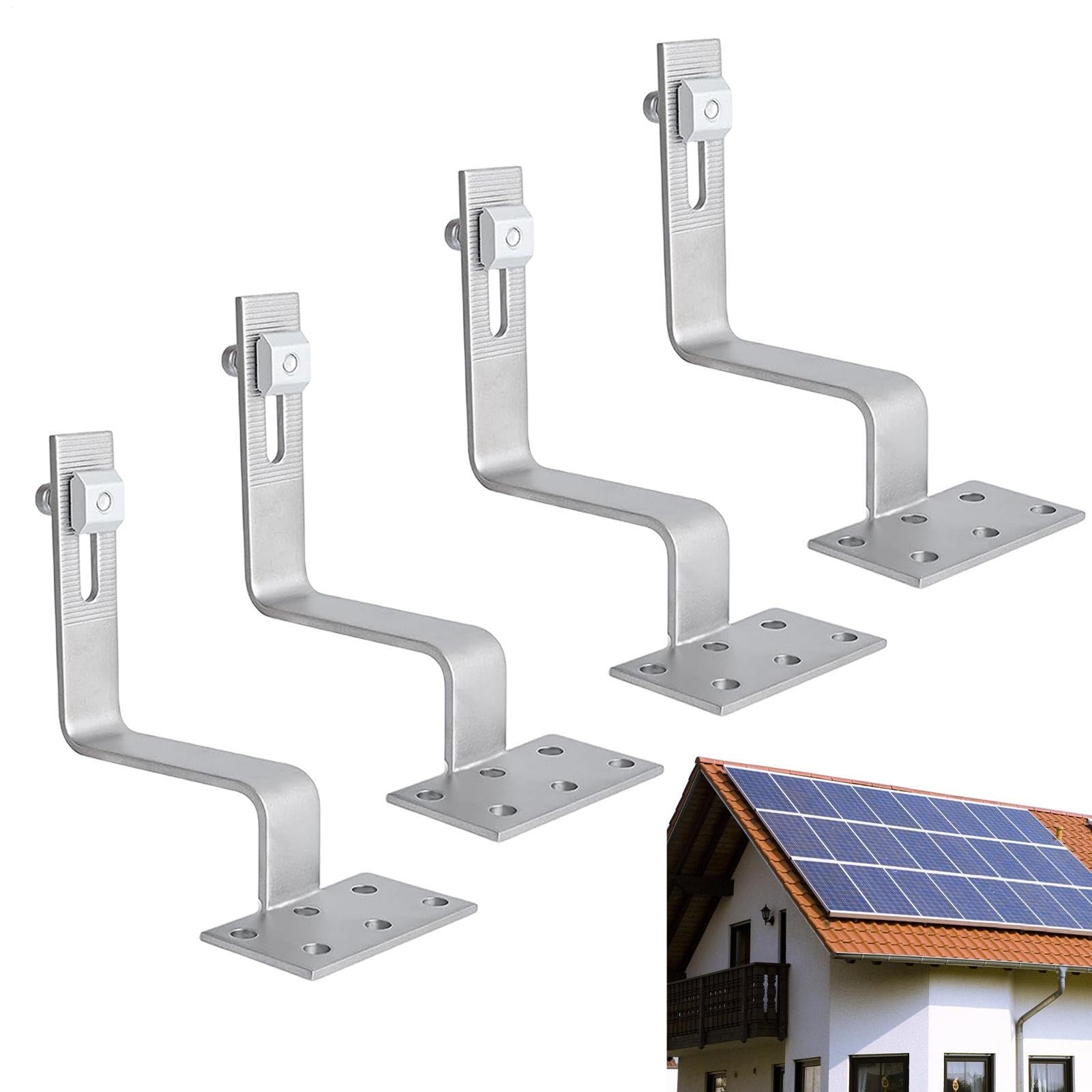 Ganchos para paneles fotovoltaicos: aleación solar, conector de montaje | hardware de soporte de panel resistente a la intemperie, estructura de fijación de riel reforzado, equipo de instalación de