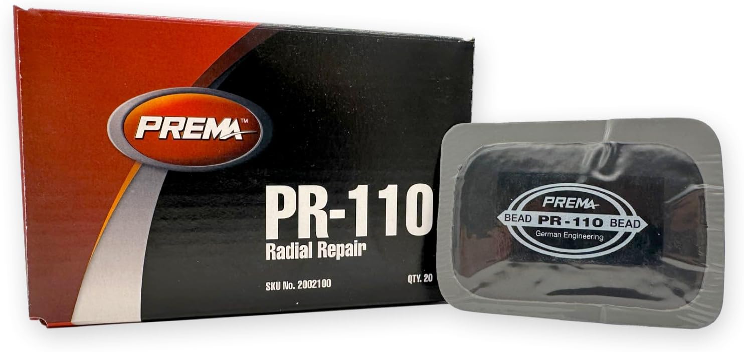 PREMA PR-110 Radial Tire Patches - 3.25" x 2.25" Self-Vulcanizing Flat Tire Universal Passenger Tire and Truck Tire Patches – 20 Count