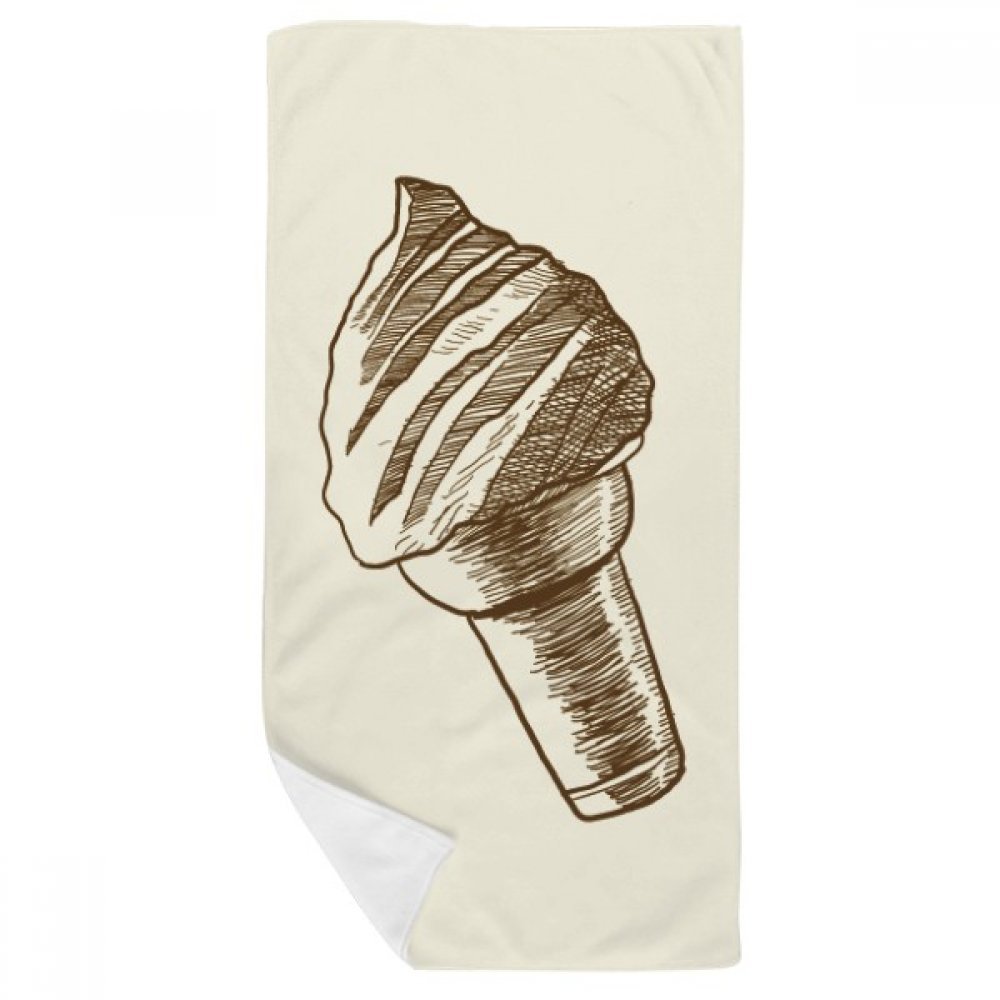 Serviette de bain croquis cônes de glace multicolor 35x70cm doux