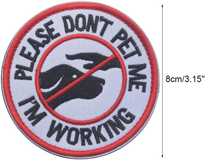 Ultrafun Service Dog Hook & Loop Fastening Tape Patch Pet Harness Vest - 2 X 3 Inches - Set of 2 (R-Don't pet me)