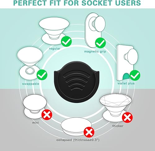 Miniatura 3 de pop-tech Soporte de agarre para automóvil para soporte de teléfono, paquete de 2 soportes para teléfono para usuarios de agarre plegablemontaje de