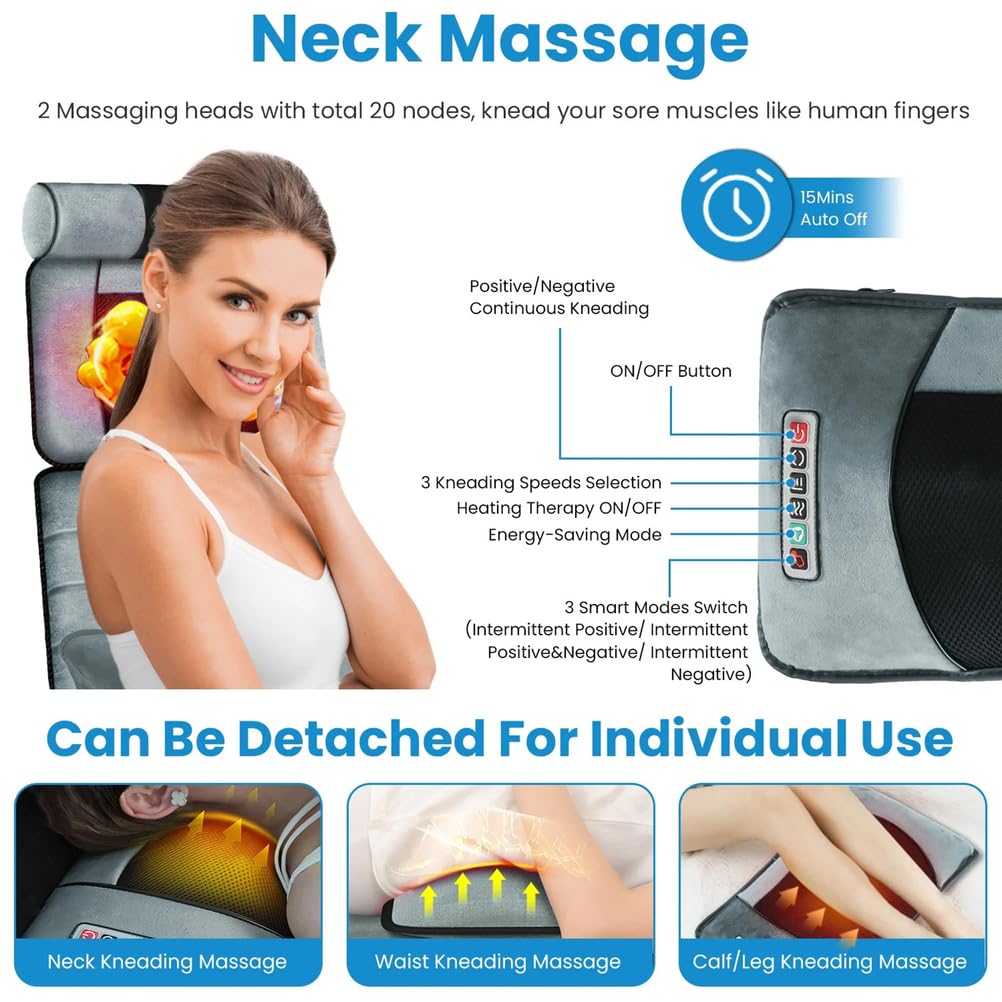 Colchoneta de Masaje Cuerpo Completo con Vibración y Calor Colchón De Masaje De Cuerpo para Relajar Dolores Musculares y Dormirse