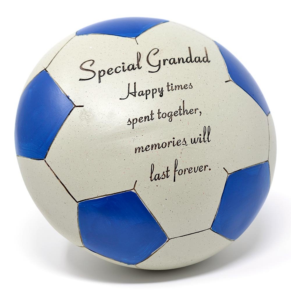 Angraves Special Grandad Blue Football Memorial Plaque Grave Ornament Tribute Sport Footy
