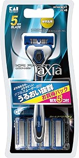 貝印 KAI RAZOR axia(カイ レザー アクシア) 5枚刃カミソリ コンボパック 5P