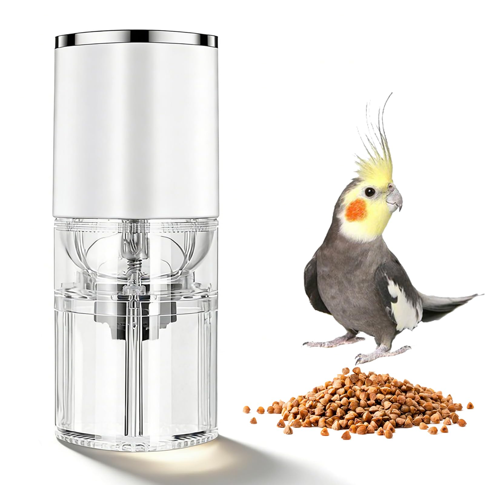 MRKU Electric Bird Feed Grinder,Mini AgriculturalGrain Mill Grinder,Pet Feeding Machine,Capacity 150ml,Making Bird Fish,Feed Grinders for Corn,Wheat,Rice,Coffee