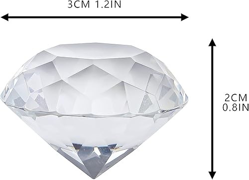 Miniatura 6 de HDCRYSTALGIFTS 10 piezas multicolor de 1.5 pulgadas y 12 diamantes de cristal transparente de 1.1 pulgadas