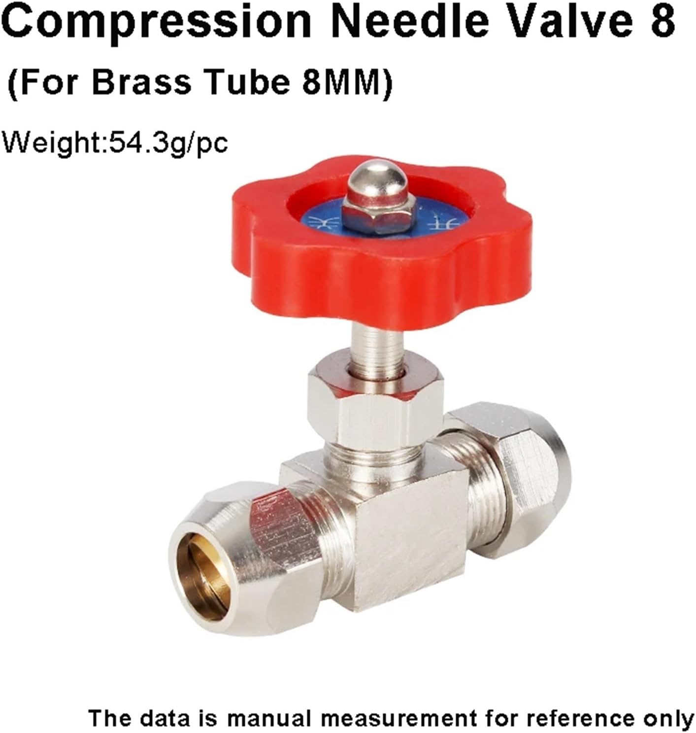 5PCS Nickel Plated Brass Compression Tube Straight Needle Valve(NEEDLE VALVE 8)