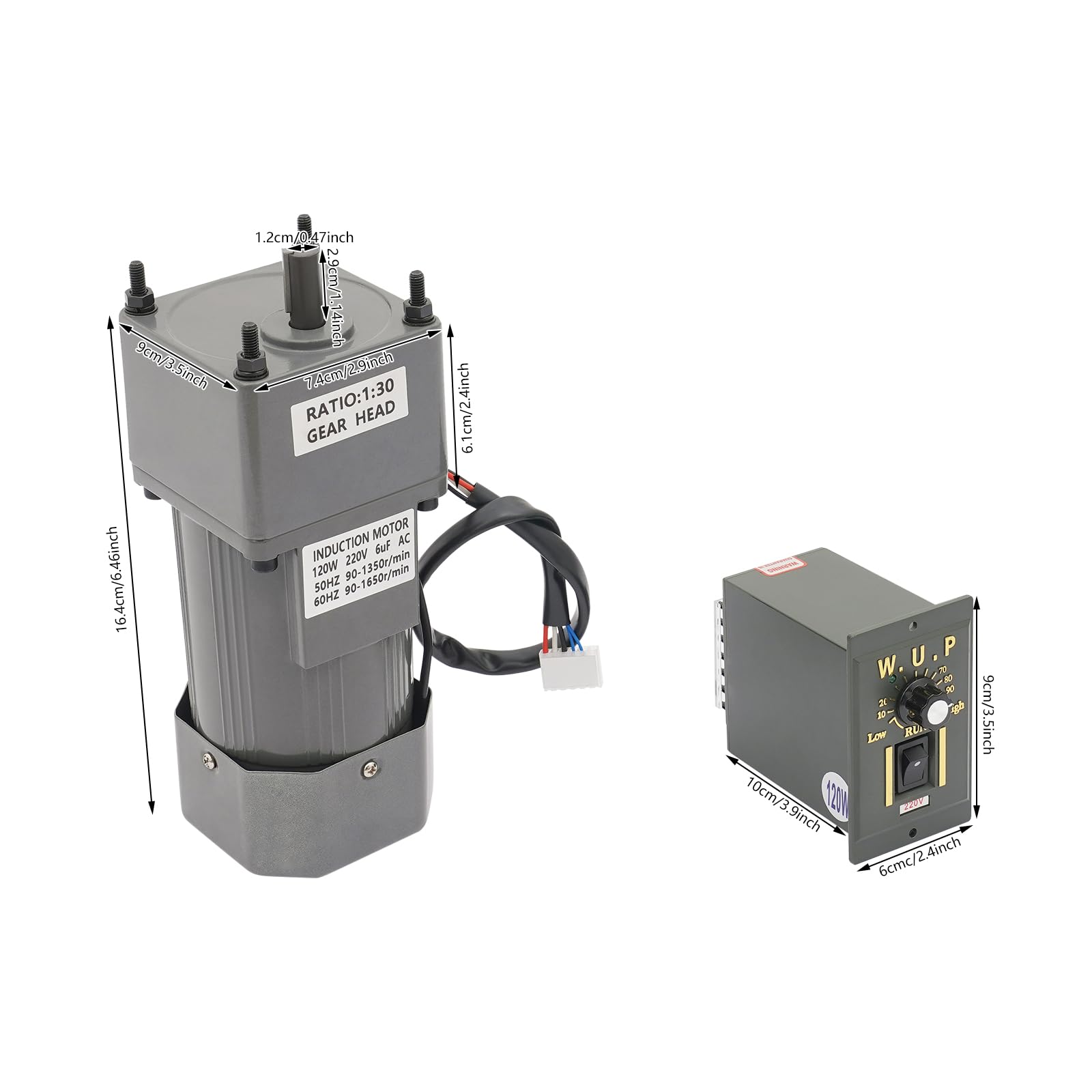 220V & 120 W Elektrischer Getriebemotor mit Variabler Drehzahl