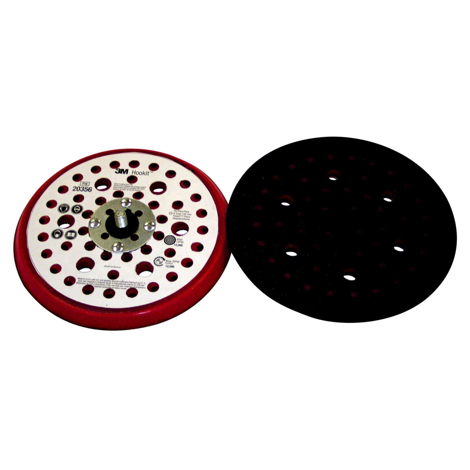 Cubitron 3M Hookit Clean Disque de ponçage à profil bas, 52 trous – pour ponceuses orbitales et aléatoires – Fixation Velcro – 15,2 cm x 9,5 mm x 0,6 cm – 24 – 20356 – Rouge