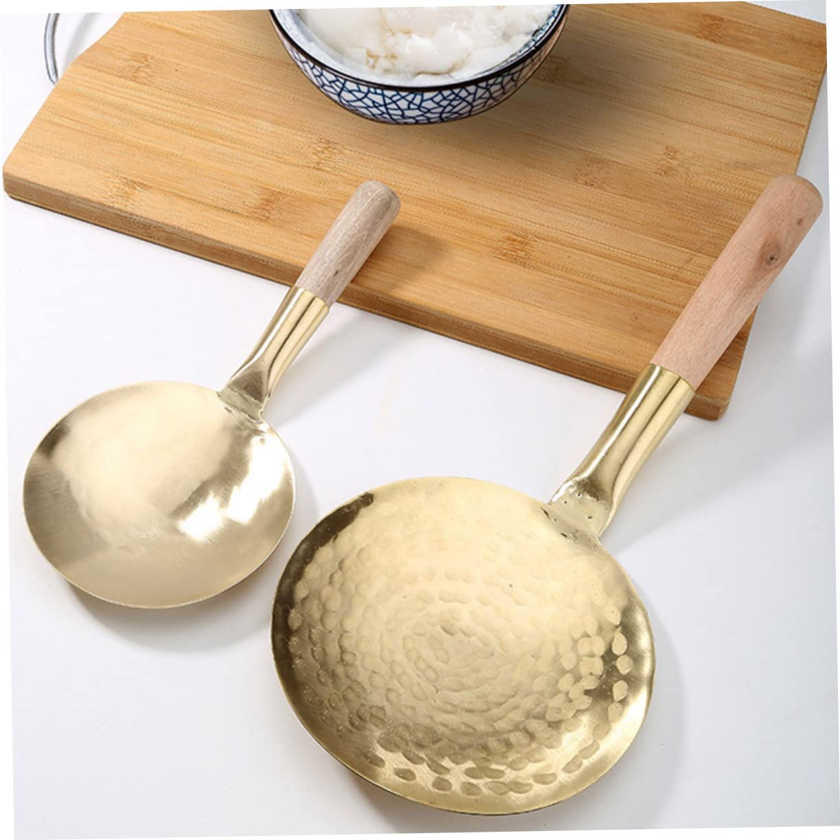 COLLBATH 3 Pezzi Di Robusto Mestolo Da Cucina in Rame Per Tofu Impugnatura Comoda Per Servire in Modo Efficiente