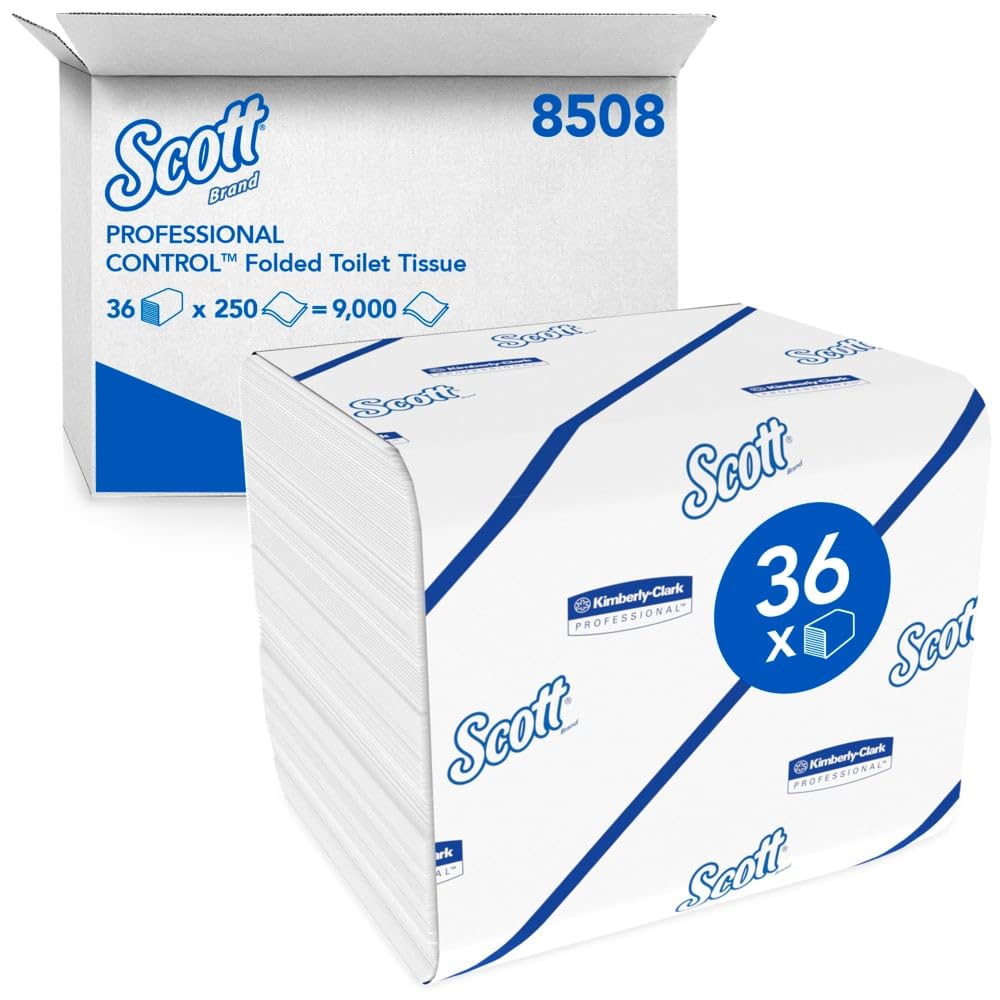 Scott Control Papier Toilette 8508, 2 Épaisseurs, Papier WC, 36x250 | Premium Toilette Papier, Blanc, Certifiés FSC, pour les Distributeurs 53949/53659, 7920 Feuilles