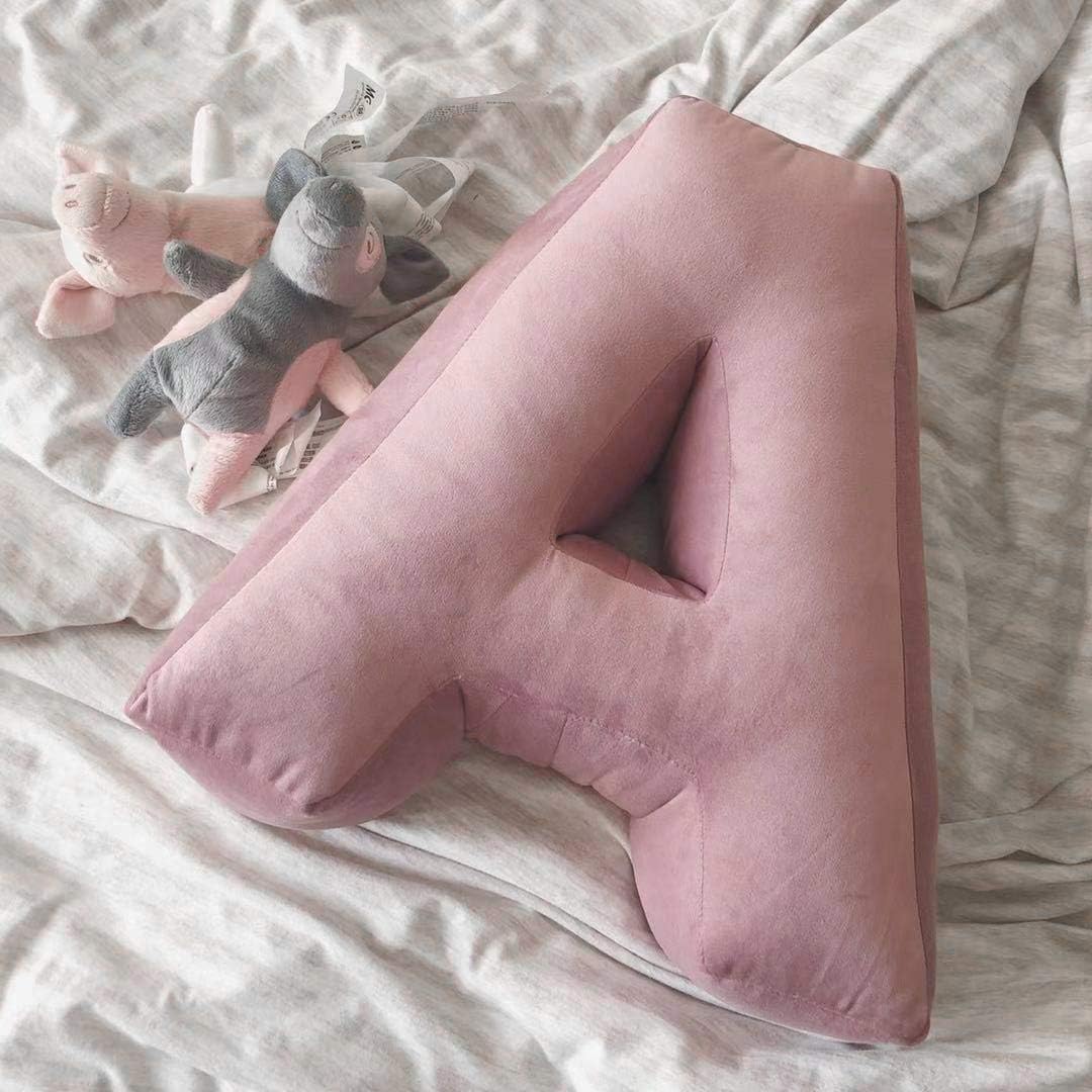 MOMAID Velvet Letter Pillow Soft Initial Throw Cushion Decorative Alphabet Kids Room Nursery Decor Baby Toddler Gift (Dusty Rose, Letter A) : Baby