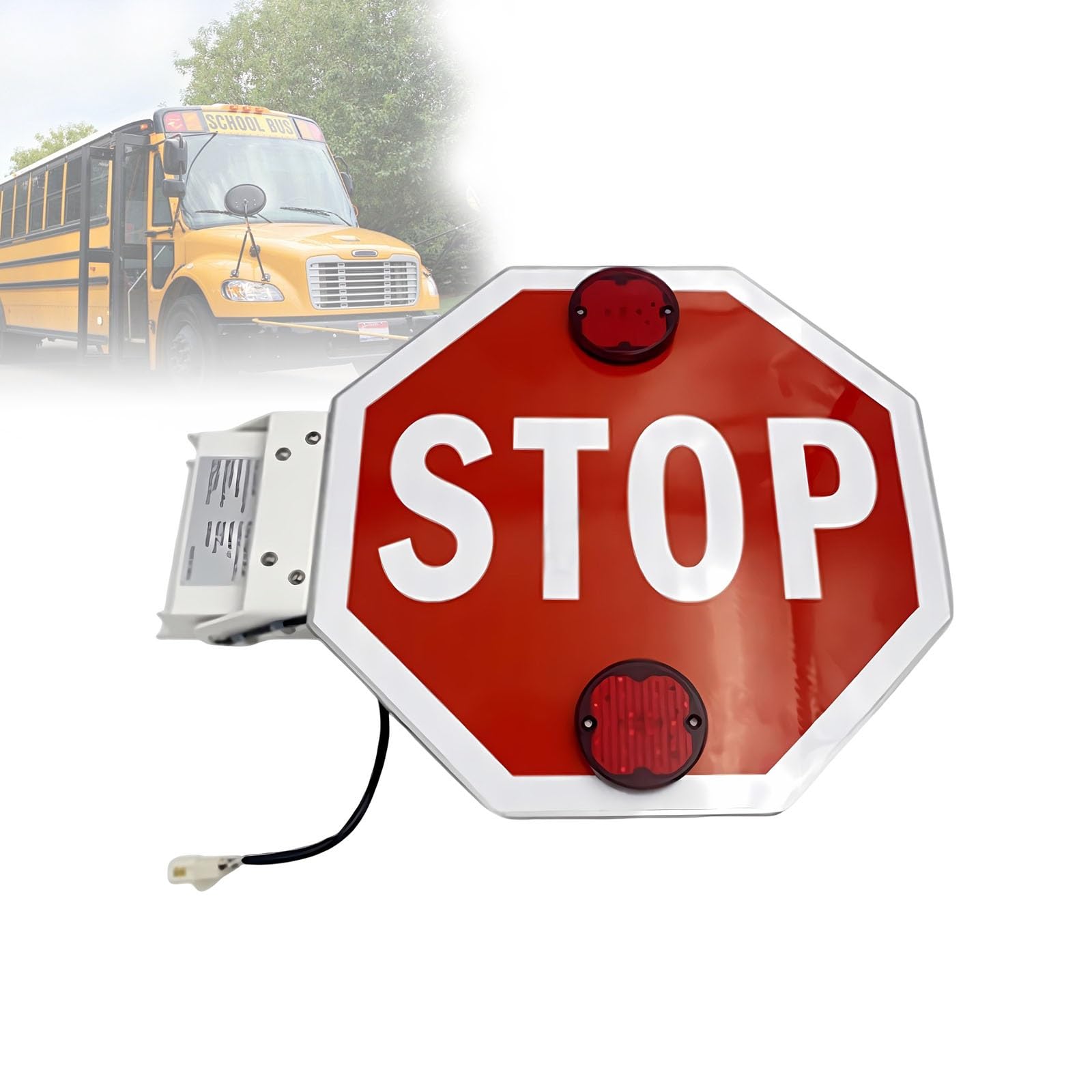 Brazo Stop Eléctrico Para Autobús Escolar Señal LED De Stop Para Autobús Escolar Señal Intermitente Con LED Alta Visibilidad Cartel Seguridad Estudiantes(24V)