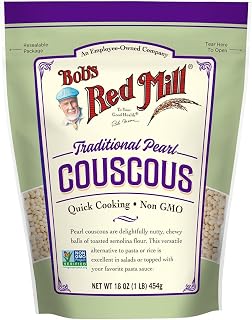 Bob's Red Mill Traditional Pearl Couscous, 16 oz Pack of 4 - Toasted Semolina Balls, Quick 10-Min Cook, Vegan & Non-GMO