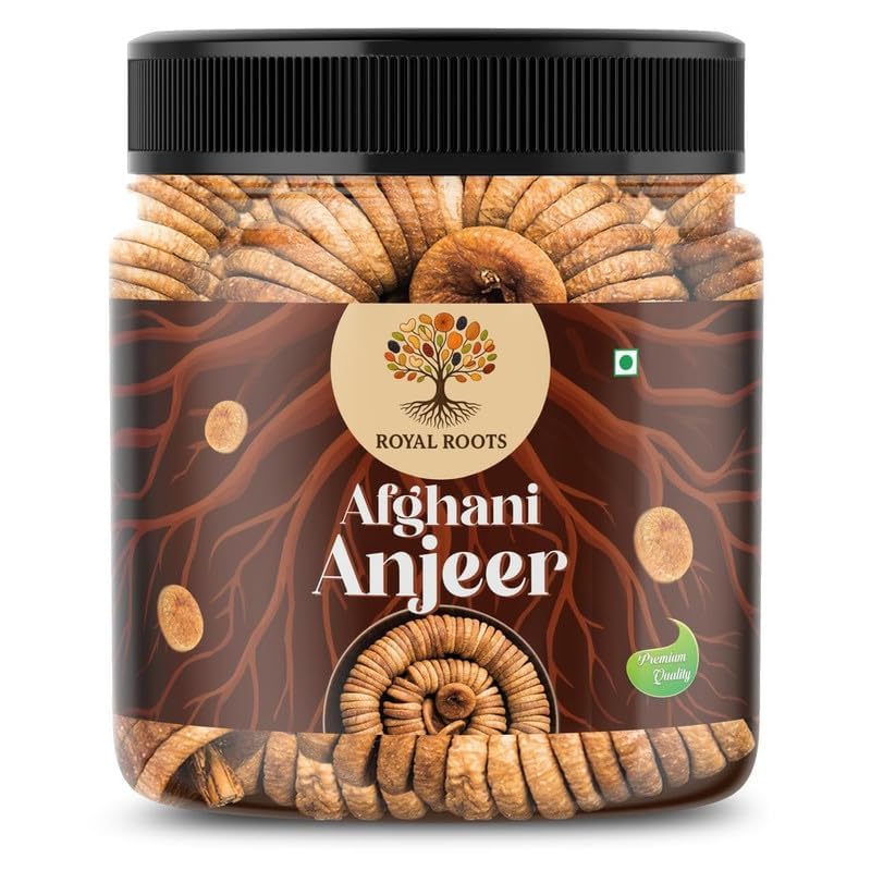Image of ROYAL ROOTS Big Size Afghani Anjeer | Soft Juicy Dried Figs Dry Fruit| Healthy Snack Jar Pack | Anjeer For Winter | Jumbo Size Anjir 900g