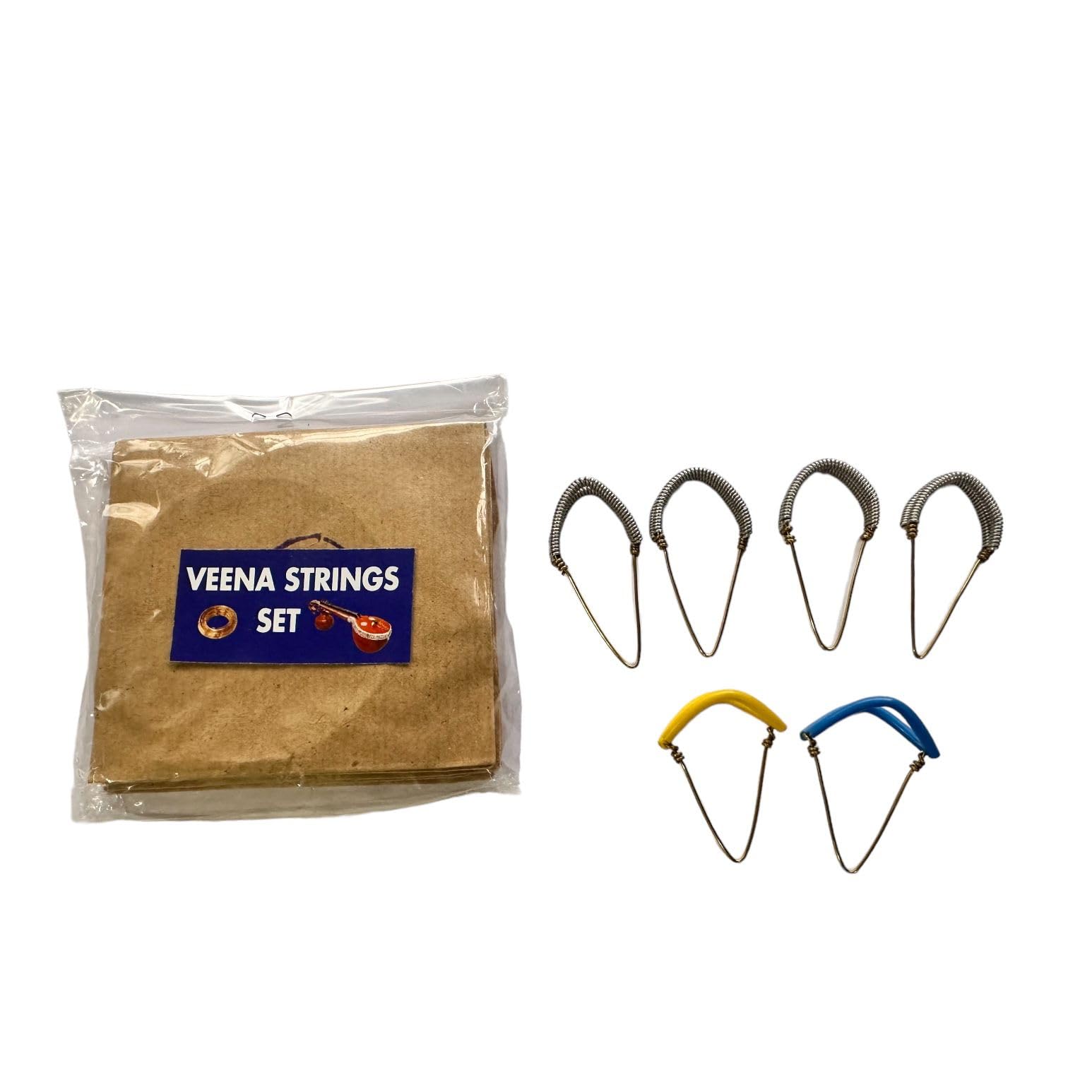 Veena Brass Strings with Veena Spring Metti nail set of 4 and extra colorful nails set of 2-picture-20