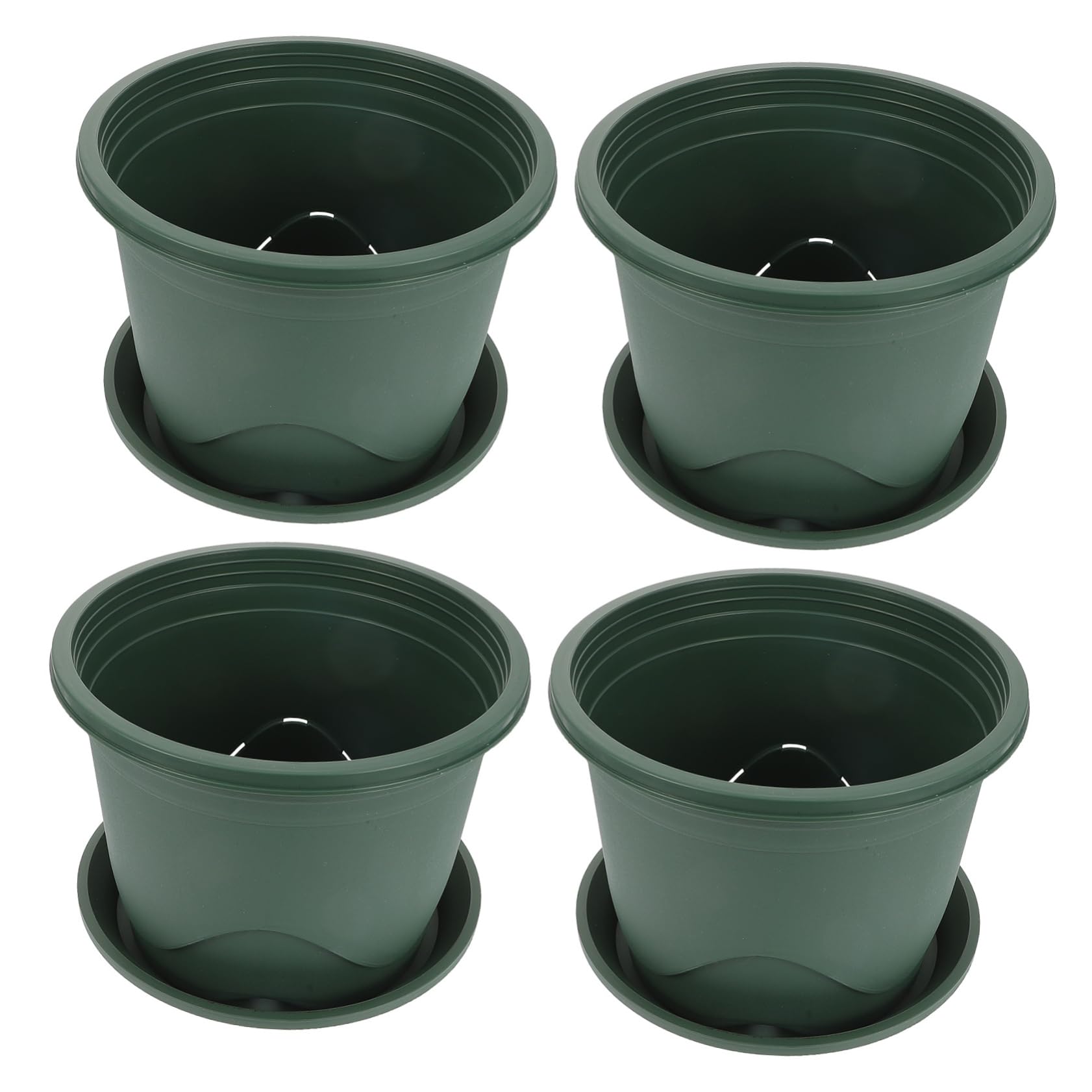 Pot de fleurs plastique avec soucoupe TOYANDONA | Lot de 4 jardinières intérieur
