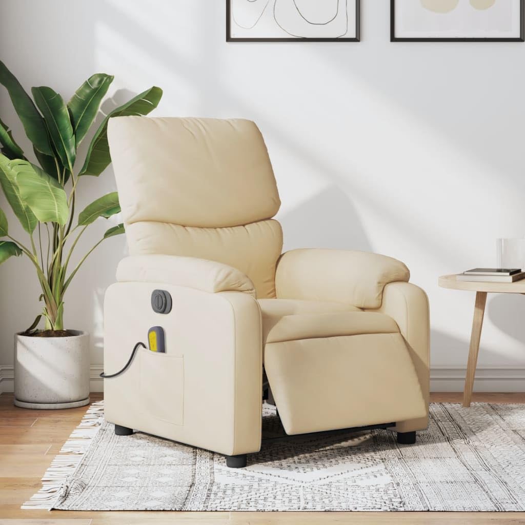 Sillón de Masaje Eléctrico con Mando a Distancia, Funda de Tela Transpirable, Sillón para Salón y Oficina en Casa para Relajarse (Empuje eléctrico hacia atrás)