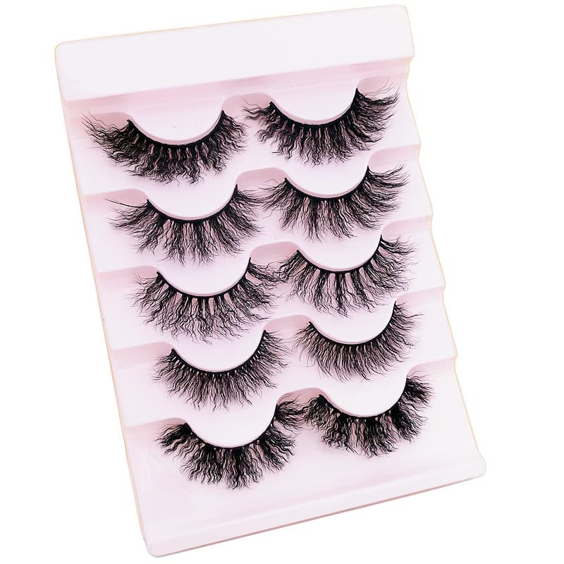 AMSDCN NEW 3/5 pairs Hand-made 3D Mink Lashes Handmade Fake Lashes False Eyelashes Soft Lashes Transparent Stem High Quanlity Beauty (LD982)