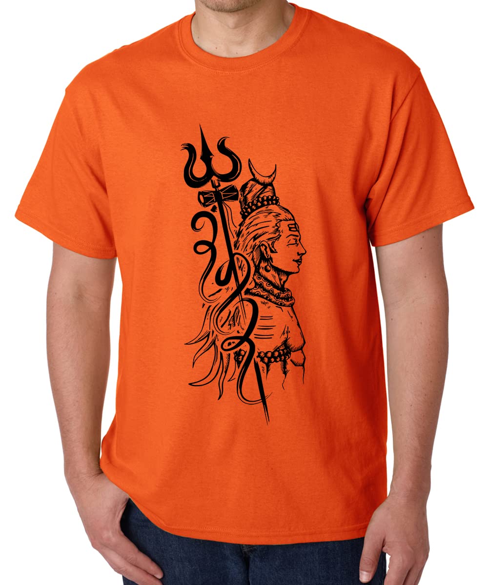 Men's Cotton Printed T-Shirt -Shivji Trishul | 100% Cotton | Half Sleeves | Regular Fit | Printed | Round Neck | Graphic T Shirt-image-26