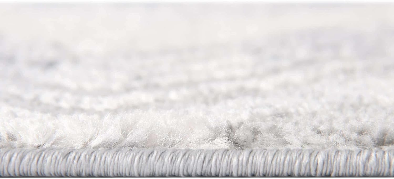 Rugs.com Caspian Collection Area Rug – 4' x 6' Gray Low-Pile Rug Perfect for Entryways, Kitchens, Breakfast Nooks, Accent Pieces