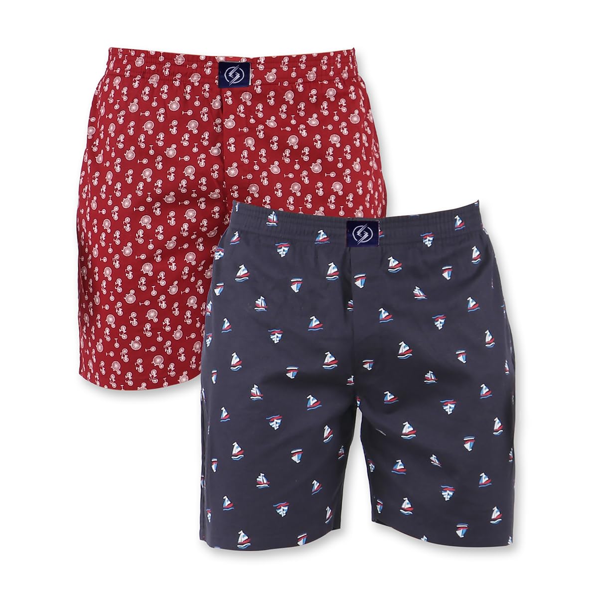 Men's Multicolor Cotton Printed Regular Boxer Shorts (Pack of 2) New-MBB-08-L