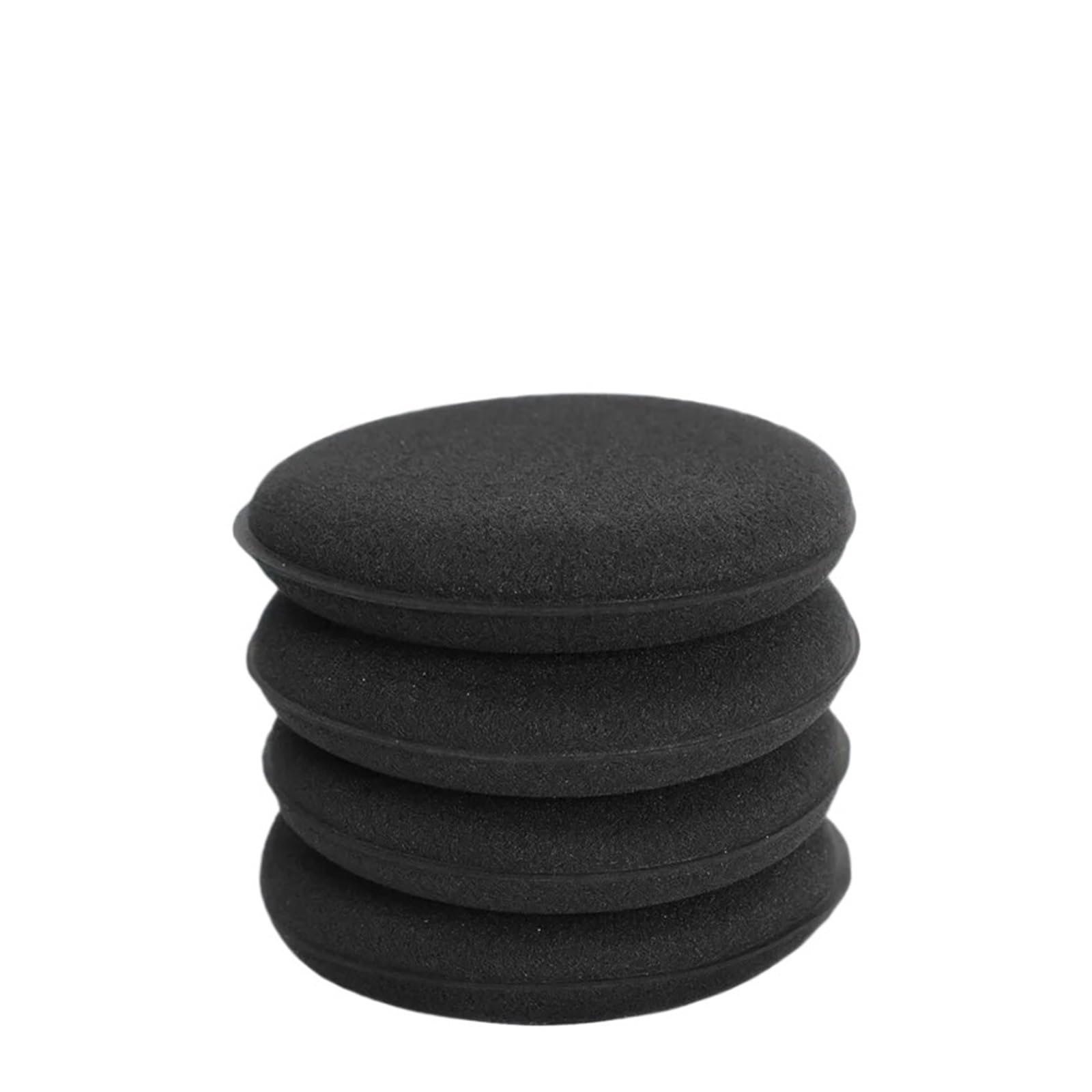 Black Round Car Waxing Polish Wax Foam Sponge High Density Applicator Pads Cleaning Sponge Auto Detail Washing(Black-1pcs)