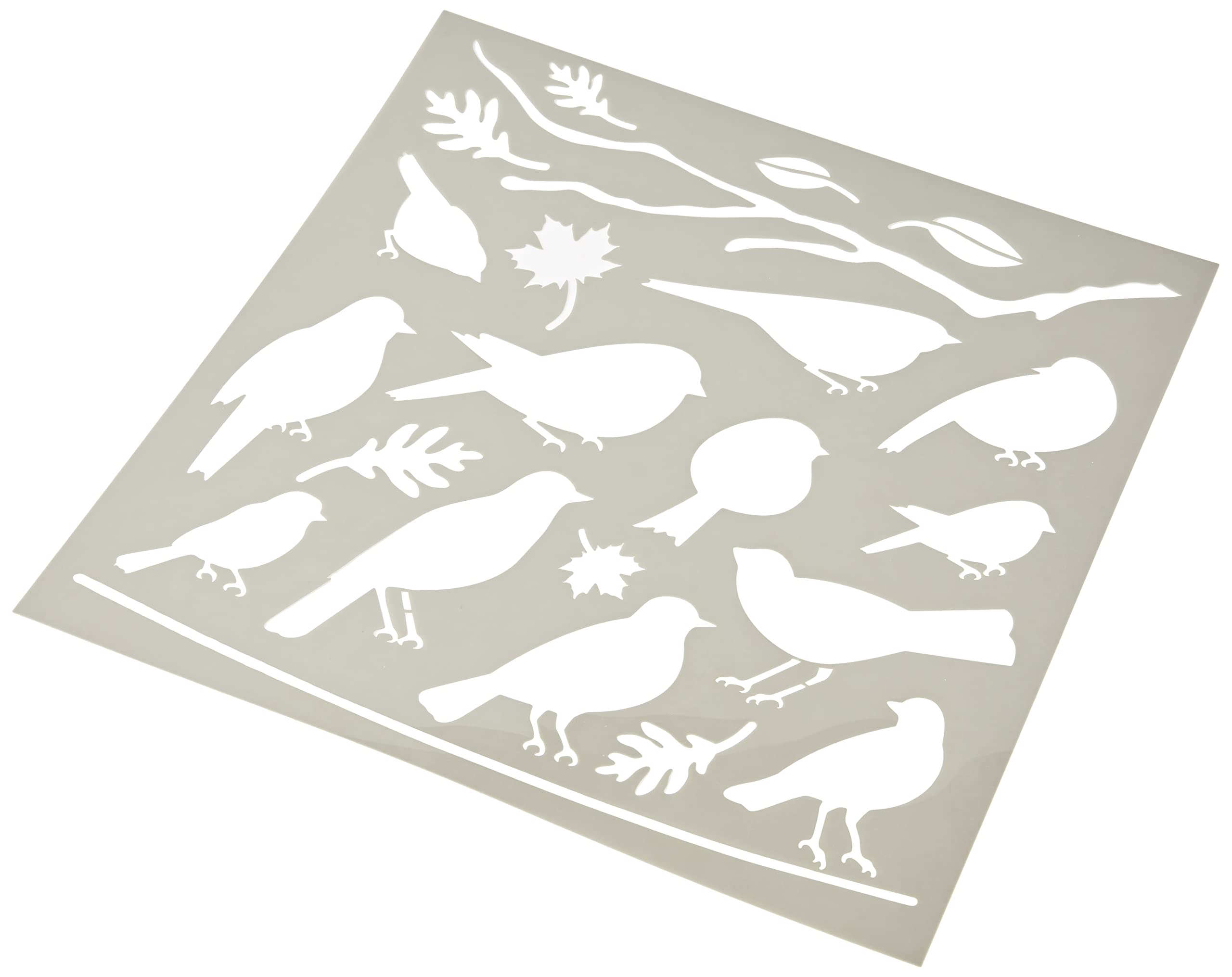 RAYHER Stencil Feathered Friends, Assorted, 3.3 x 3.1 x 0.02 cm