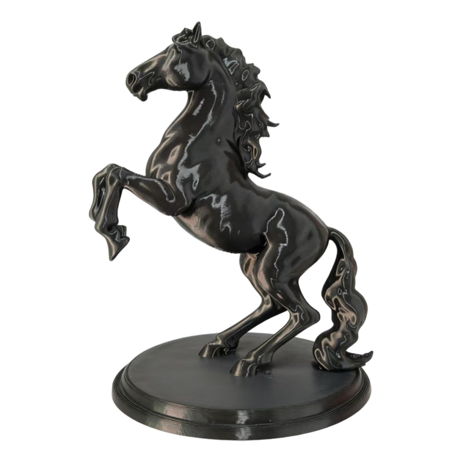 Glifora 3D Printed Horse Figurine - Simulation Black Horse Statue Animal Sculpture for Home Office Bookshelf and Desktop Decoration Ornament