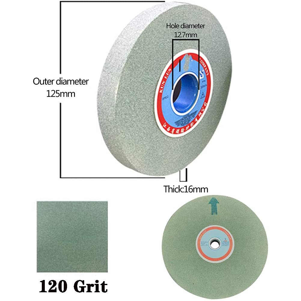 Mole da banco in carburo di silicio verde for rettifica superficiale di carburo cementato e metalli non ferrosi e non metallici 125 mm x 12,7 mm x 16 mm 1 pz(120 Grit)