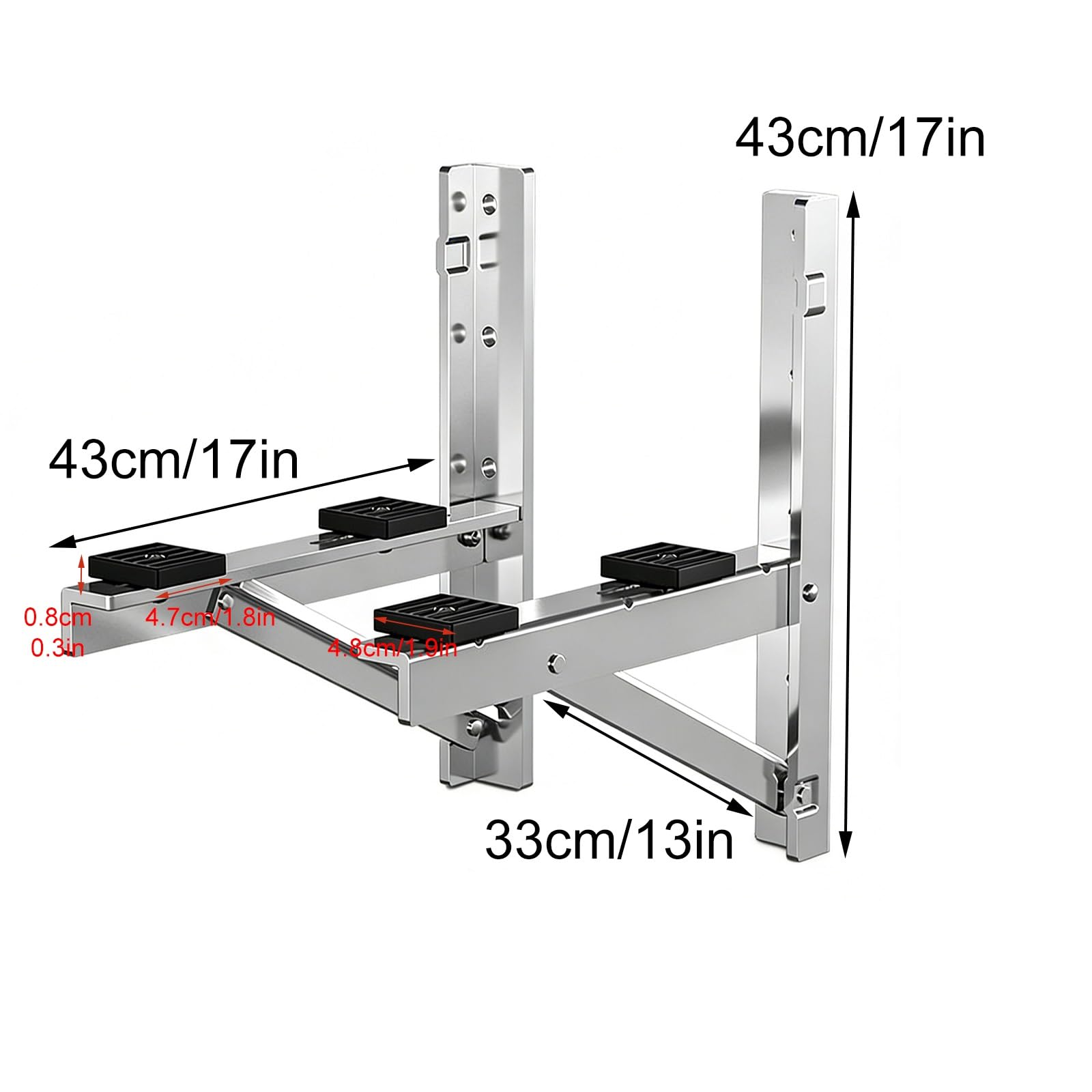 Soporte Aire Acondicionado Exterior 304 para Aire Acondicionado, Soporte Universal de Pared, con Capacidad de Carga de hasta 400 Kg(43x43cm/17x17in)