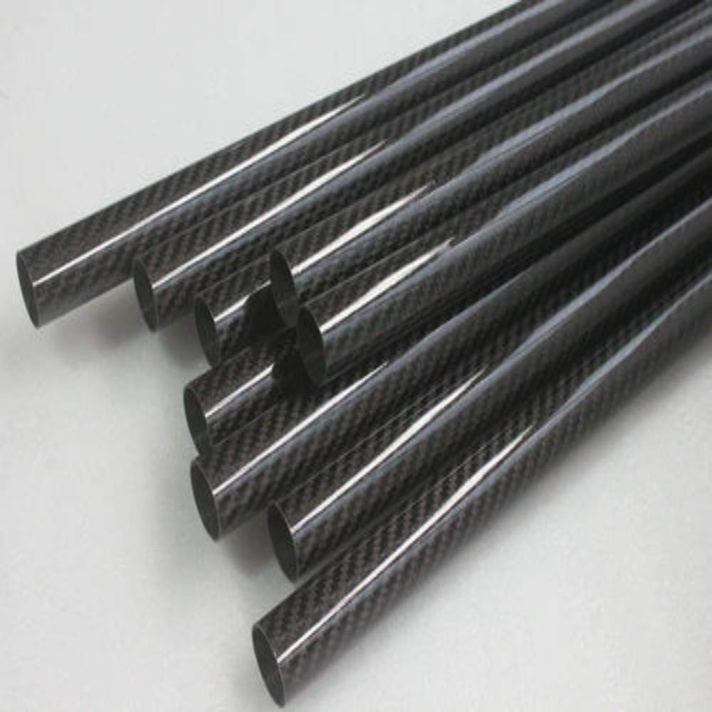 WHABEST 2pcs 45mm OD X 41mm ID X 500mm 100% Roll Wrapped Carbon Fiber Tube Glossy 3K /Tubing