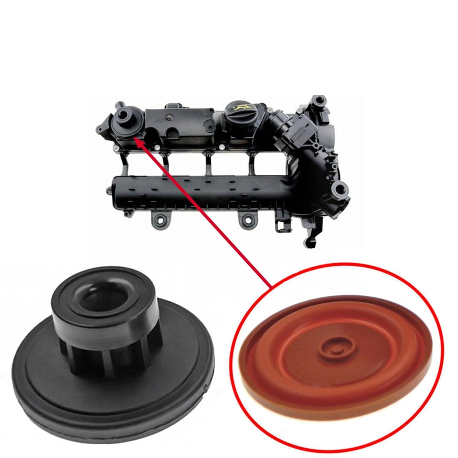 9645371180 0361.L2 0361.N4 9646698680 Kit di riparazione del coperchio della valvola PCV del motore Membrana, for Peugeot, 206 307, for Citroen, C3 C2 1.4 olio Coperchio valvola PCV motore(X1 Va