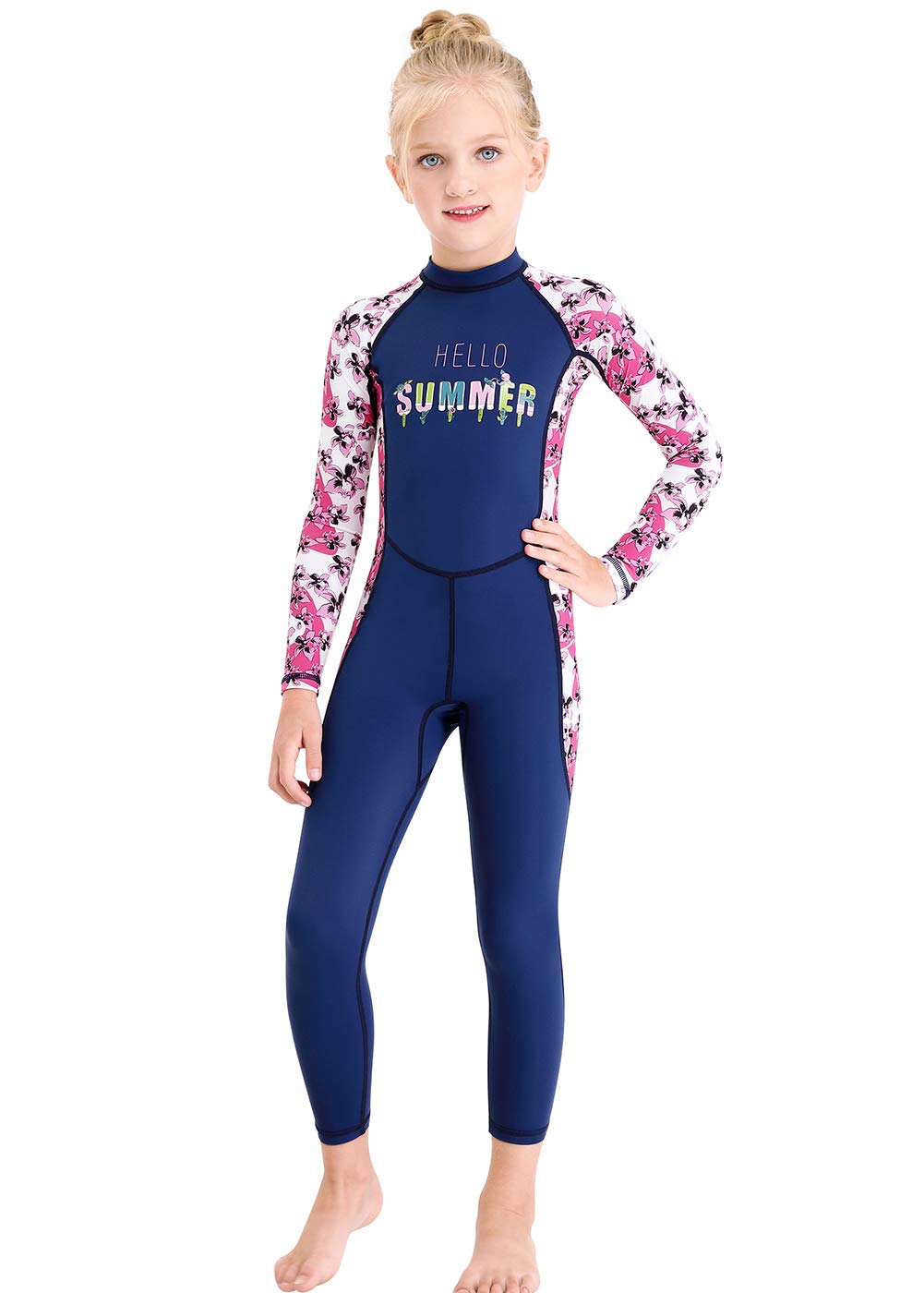DIVE & SAILKids One Piece Long Sleeve Swimsuit Sun Protection Sunsuit Rash Guard