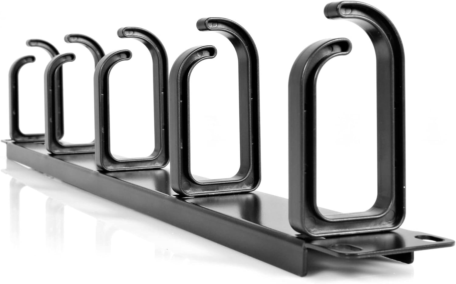 StarTech.com 19” Server Rack Cable Management Panel w/ D-Ring Hooks - 1U Horizontal or Vertical Wire and Cord Manager - Metal , TAA (CABLMANAGER2)