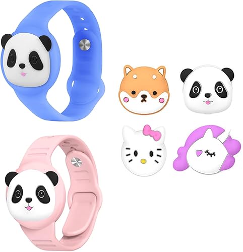Soporte para pulsera para Apple Airtag 2 unidades, lindo soporte para rastreador GPS, funda protectora de silicona de dibujos animados para Airtags