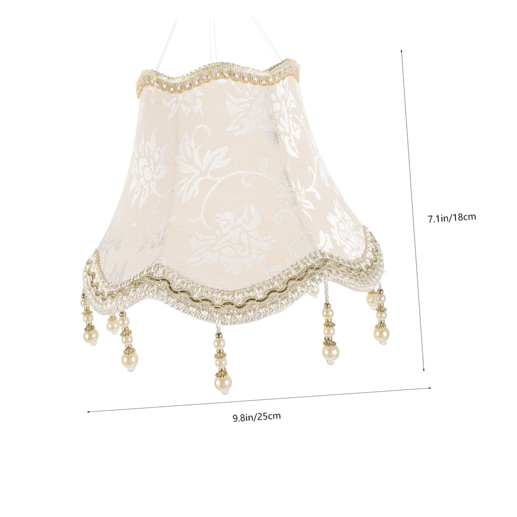 Abat Jour Lampe Décoratif en Tissu et Métal pour Douille E27 Beige