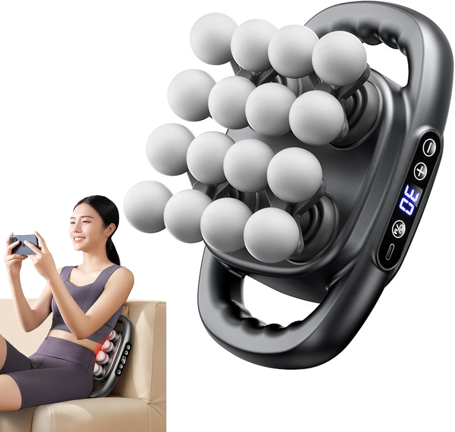 Evasea Massager,Husband 2.0 Knot Buster, Therapulse Pro Massage, 16-Head Massage Gun Set with 3 Modes & 30 Intensities,Deep Pressure for Legs, Waist, Arms, Back (Black) Evasea Massager,Husband 2.0 Knot Buster, Therapulse Pro Massage, 16-Head Massage Gun Set with 3 Modes & 30 Intensities,Deep Pressure for Legs, Waist, Arms, Back (Black)