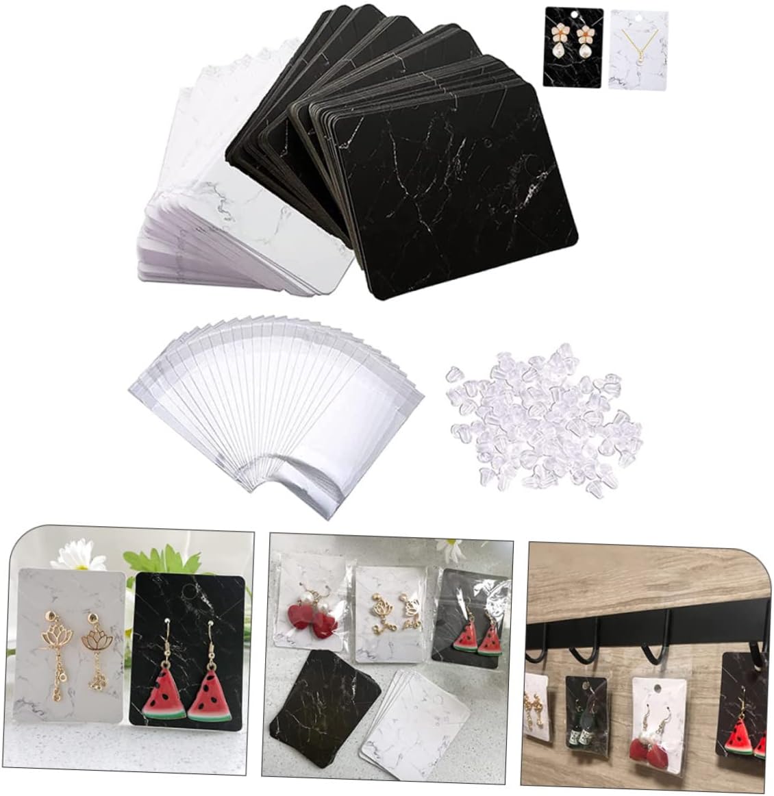 Marble Jewelry Display Cards for Necklace and Earrings