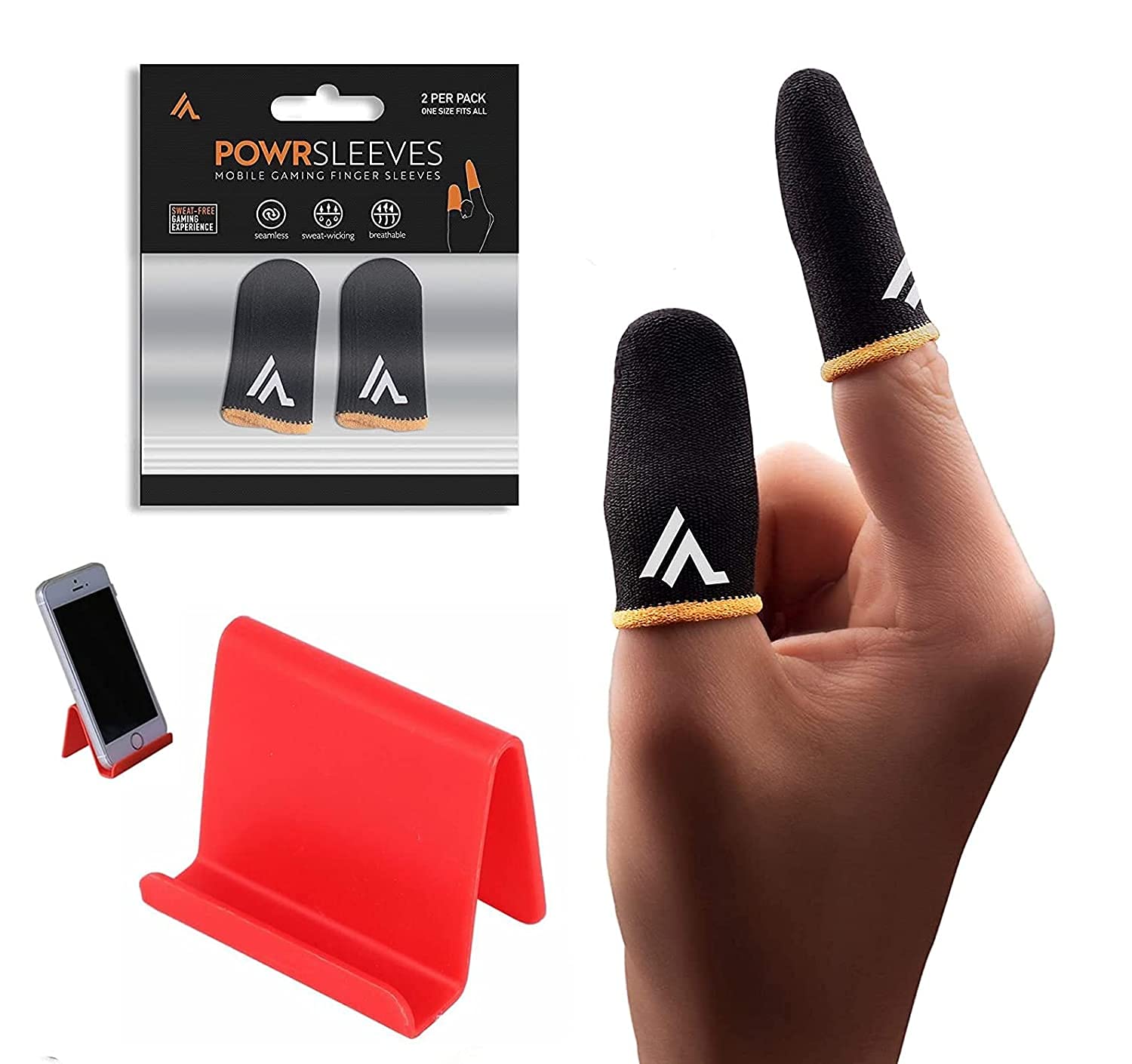 LIMESHOT #Pro-Gaming Mobile Phone Gaming Finger Sleeves | Mobile Game Controllers Finger Gloves Set, Anti-Sweat Breathable for Phone Games PUBG, Free Fire Mobile Holder Stand (Multicolour) (B099G982BW) Amazon Price History, Amazon Price Tracker