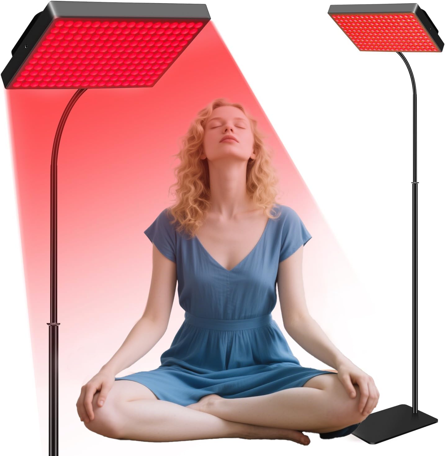 MOTAYU Red Light Therapy For Face,Red Infrared Light Therapy Lamp With Stand Panel Led 660nm & 850nm Infrared Light Device For Body