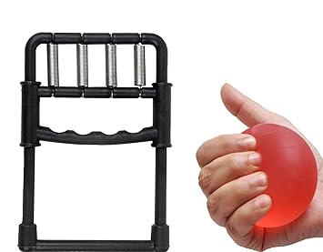 Gadget Deals- Combo Of - Gel Exercise Ball | Finger Exercise Equipment | Finger Exerciser - Hand Grip | Physio Gel Ball |Finger Exerciser Physiotherapy | Hand Gripper, Black - image, photos