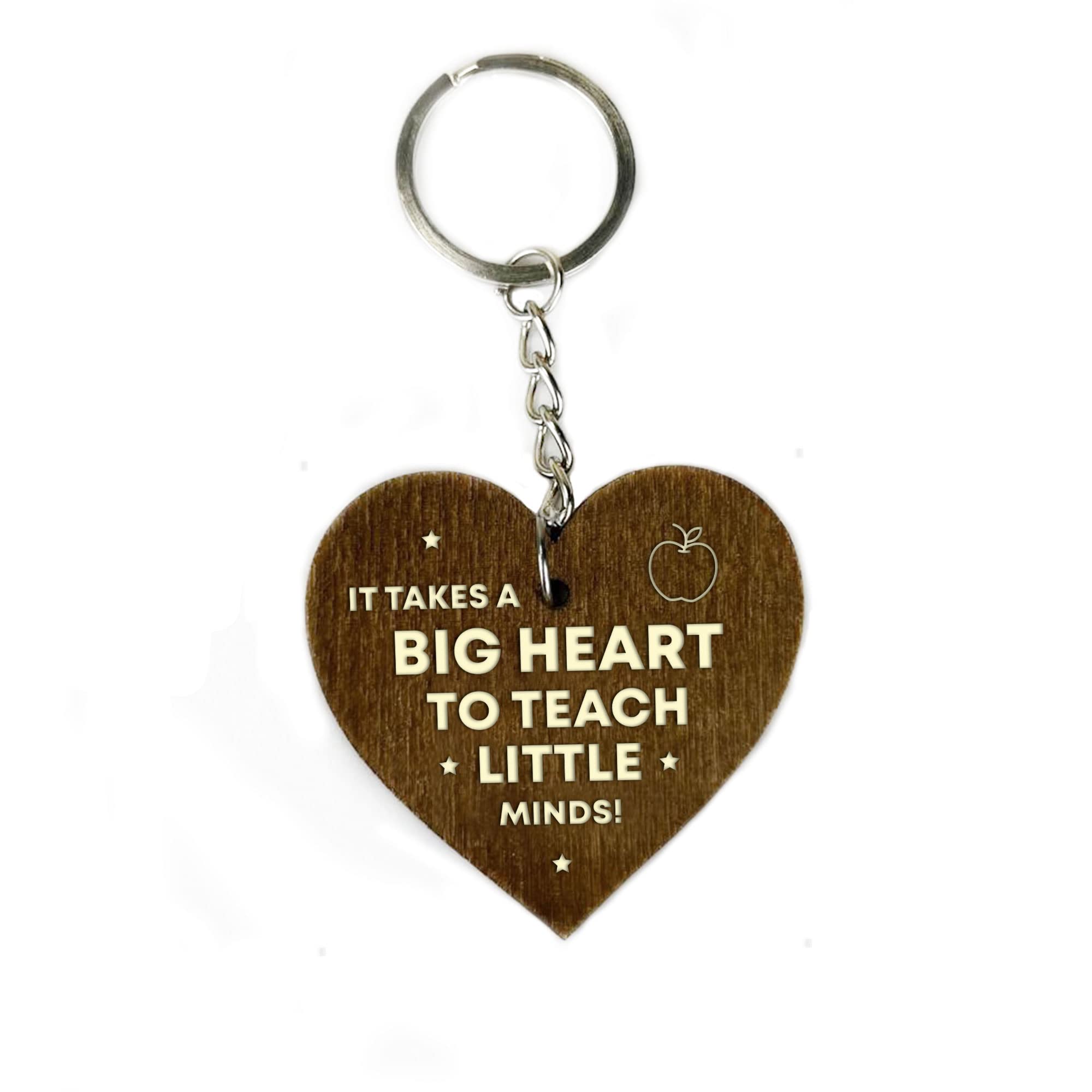 RED OCEAN Thank You Gift For Teacher Teaching Assistant Nursery Teacher Wooden Keyring Teacher Gift For Women