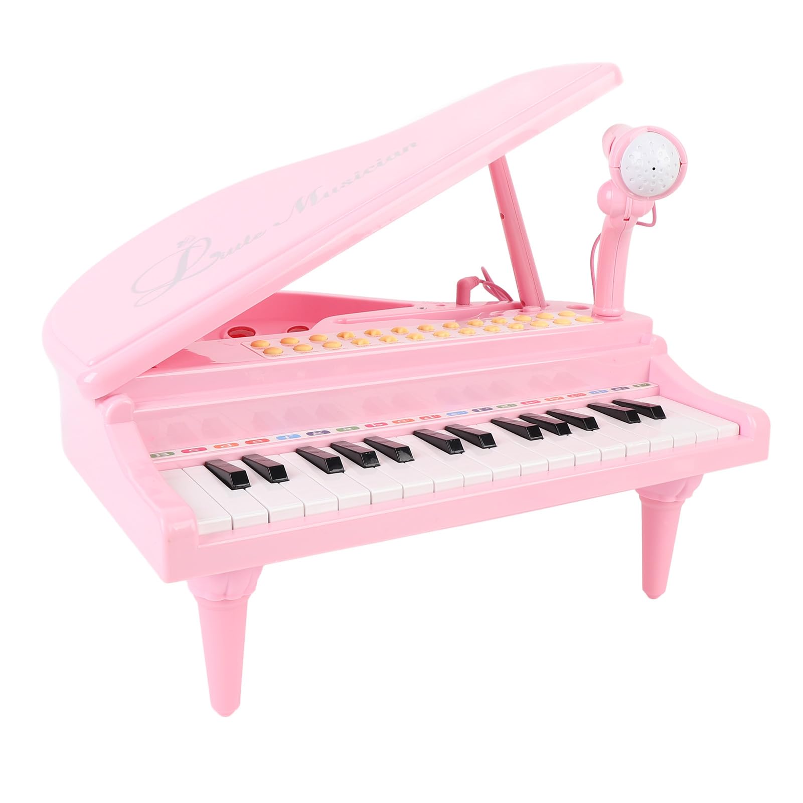 Piano Musical de Juguete para Niños, Teclado Educativo de 31 Teclas con Micrófono, Principiantes (Rosa)