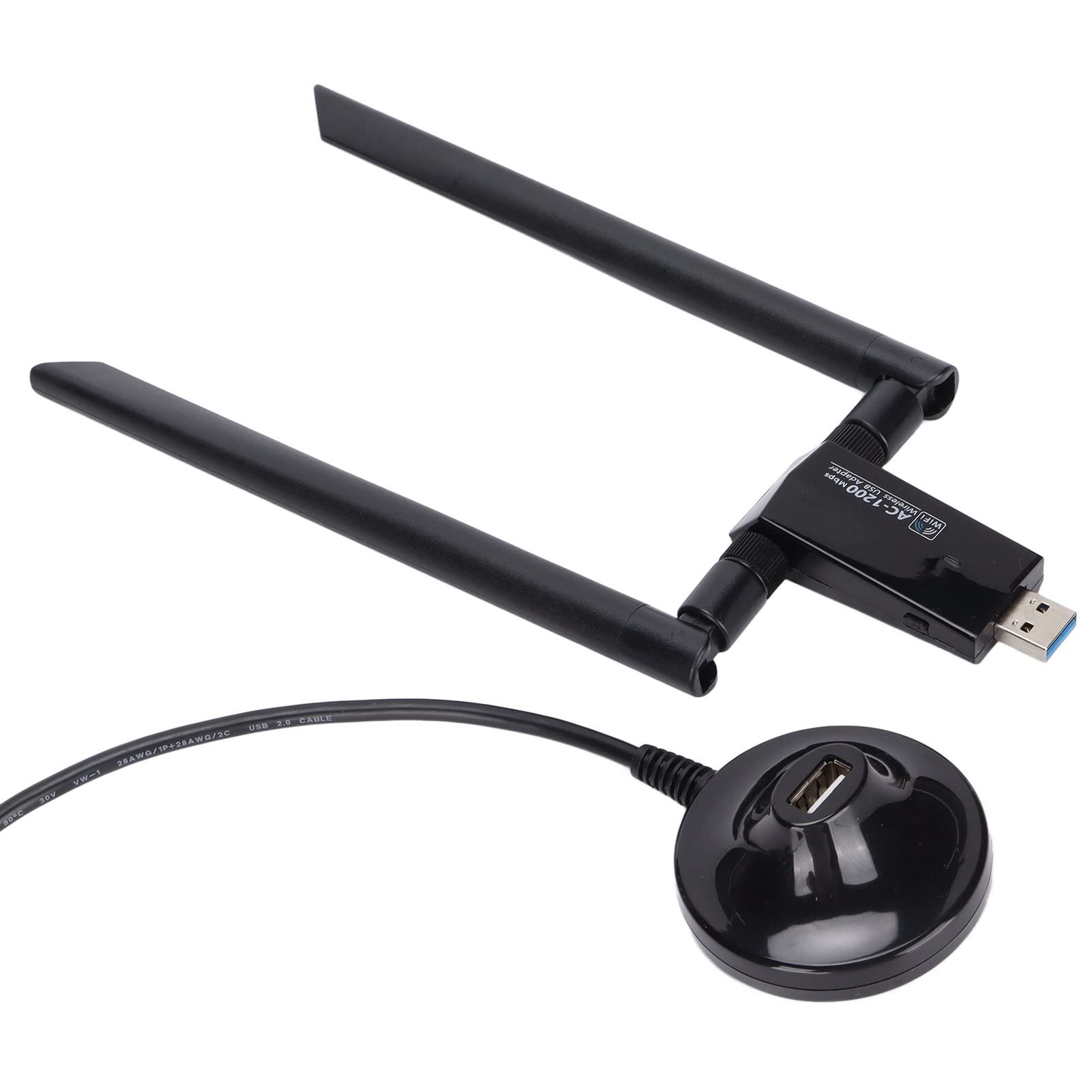 Adattatore WiFi USB 3.0, Adattatore di Rete Wireless per PC Desktop, Dongle Wi-Fi Dual Band 2.4G/5G MU-Mimo 1200Mbps con Doppia Esterna Compatibile con