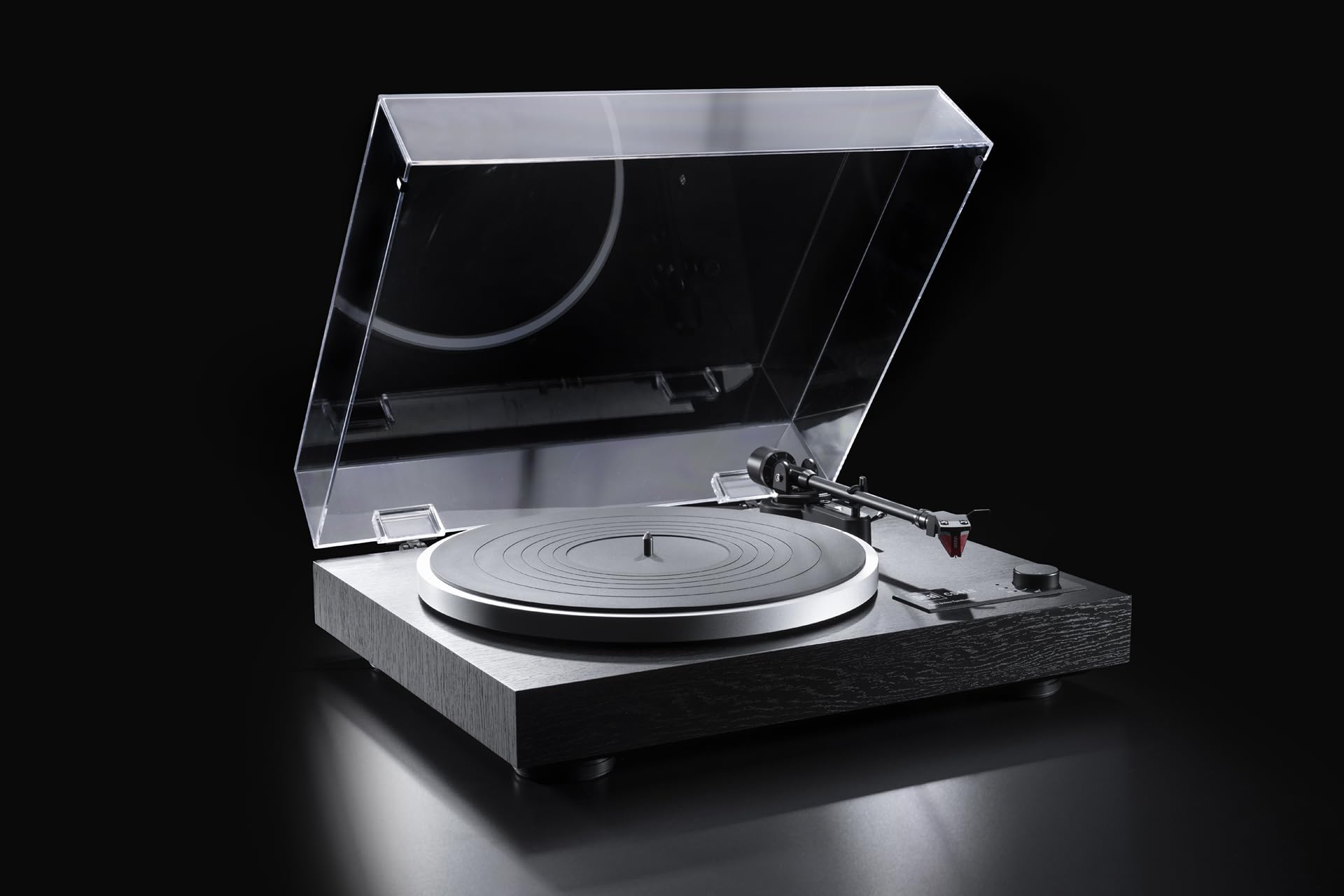 Dual CS 418 HiFi-Plattenspieler, Riemenantrieb, Manueller Vinyl-Plattenspieler mit integriertem Phono-Vorverstärker, DREI Geschwindigkeiten, Abstastsystem Ortofon 2M Red, Schwarz