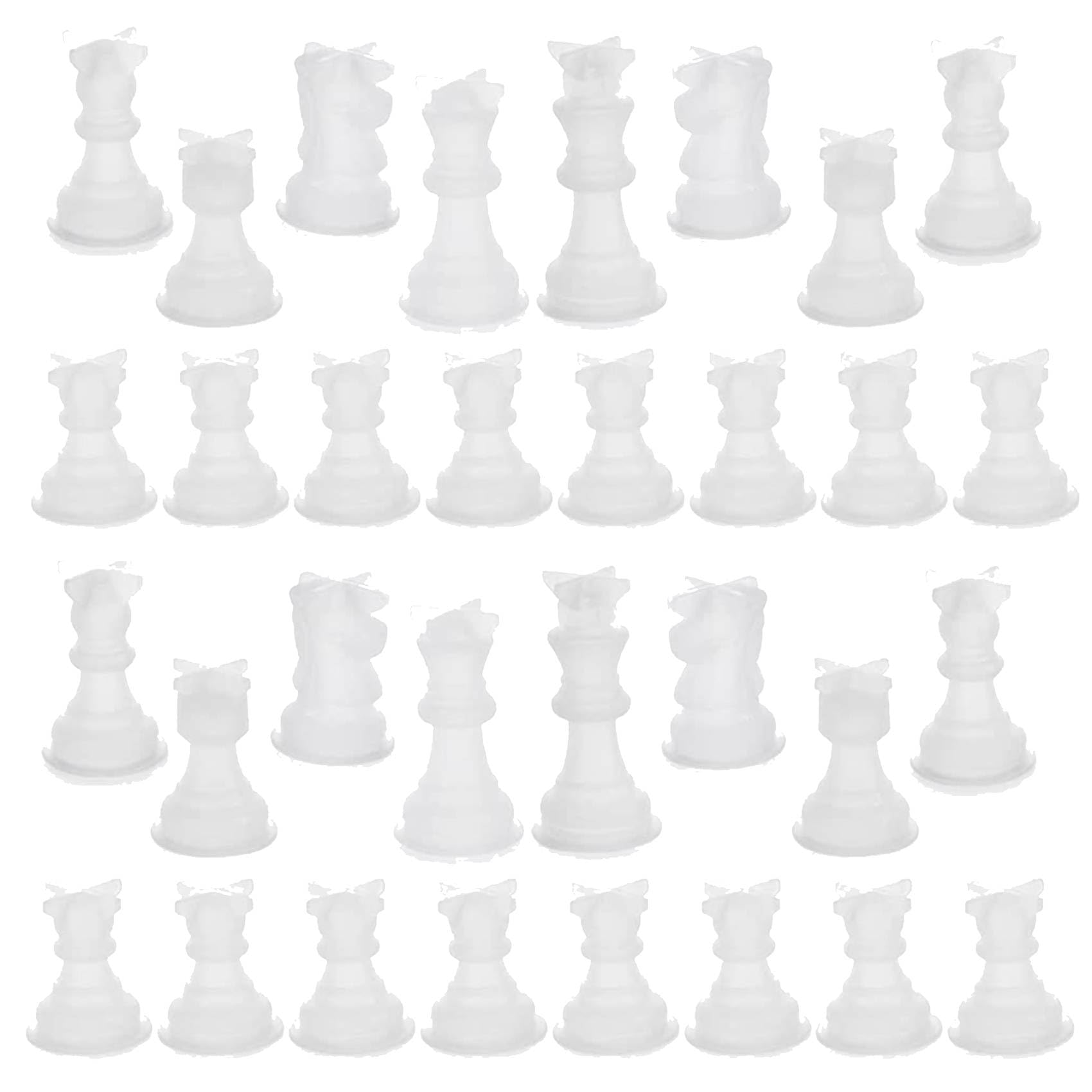 Dropfree 2 Set Chess Molds for Resin Silicone Chess Resin Mold Chess Crystal Epoxy Casting Molds for DIY Crafts Making Birthday Gift